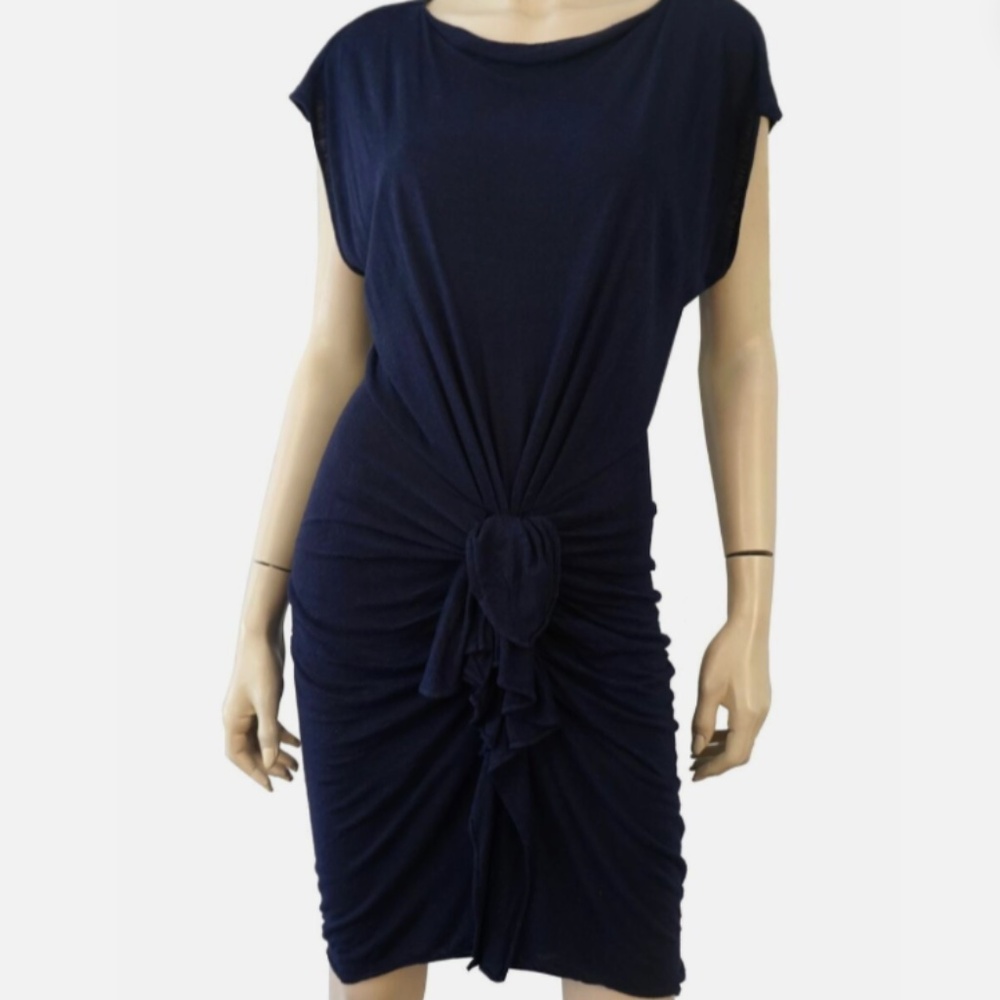3.1 PHILLIP LIM Silk and Cotton Tie-Front Dress with Cap Sleeves